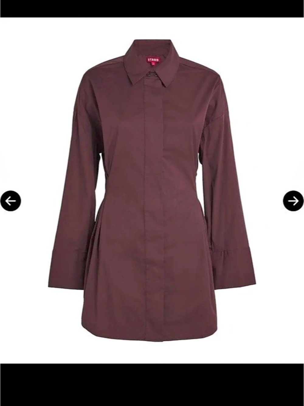 STAUD Women's Burgundy Cindy Dress
